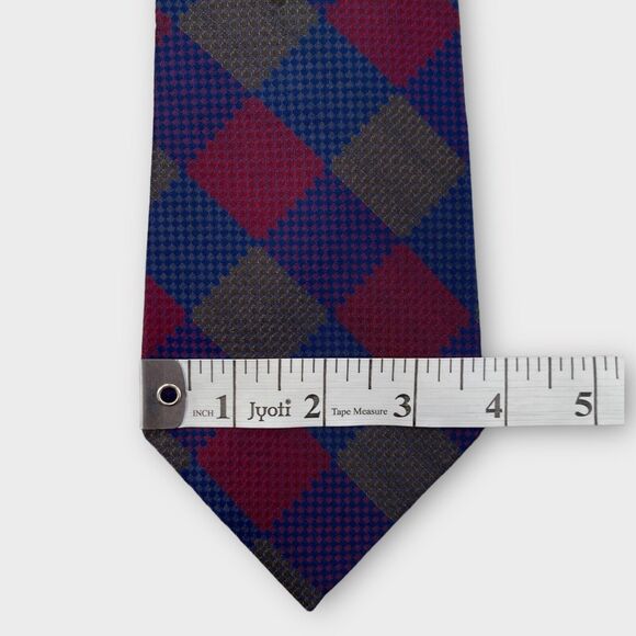 Coach Necktie Mens Argyle Checkered Colorful Italian Silk Made in USA 58 x 3 ¾" - Picture 10 of 13